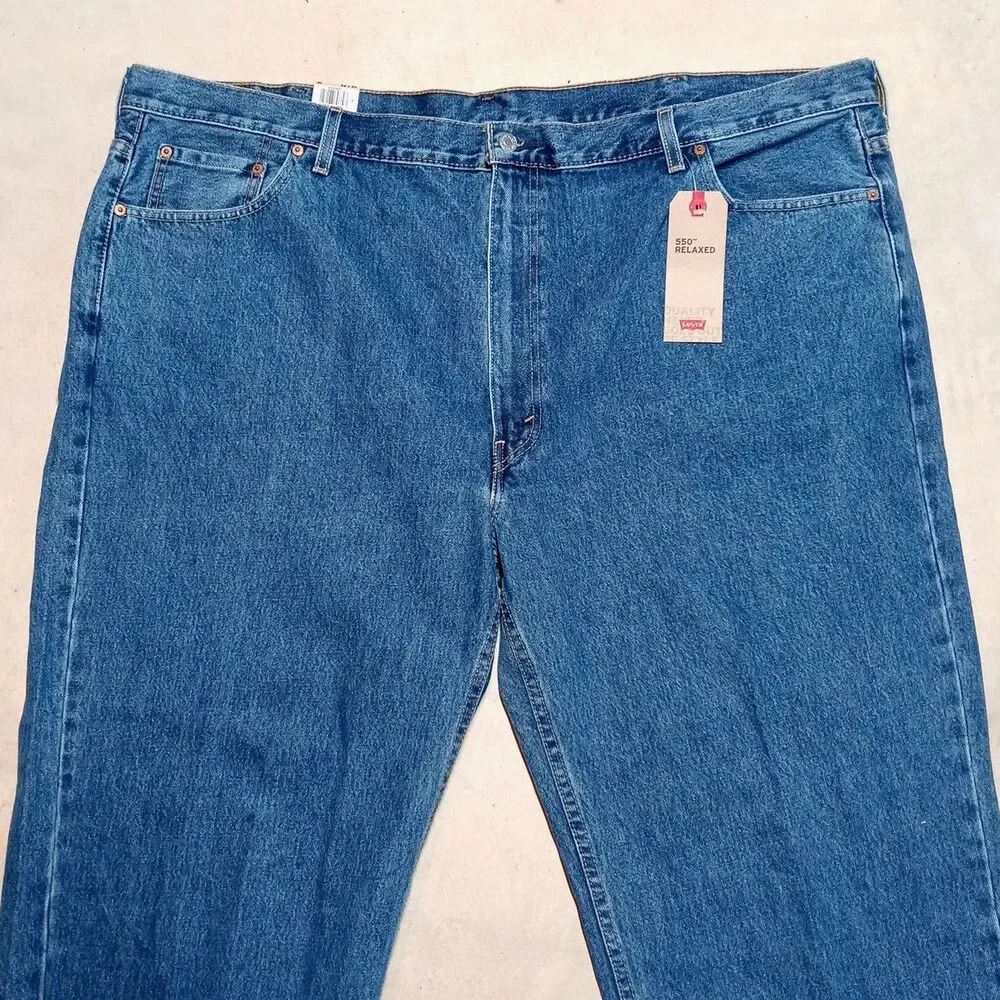 NWT Levis 550 Mens Jeans Size 52x30 Relaxed Fit Blue Denim Tapered Big & Tall
